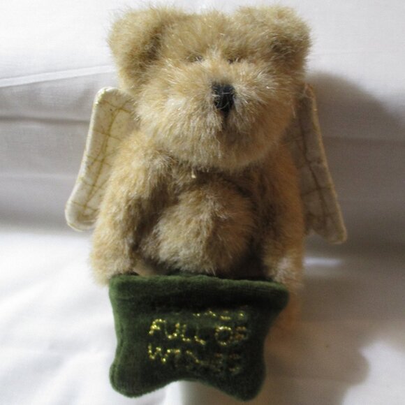 Mini Boyd's Bear Christmas Angel Ornament Bucket Full of Wishes - Picture 1 of 2